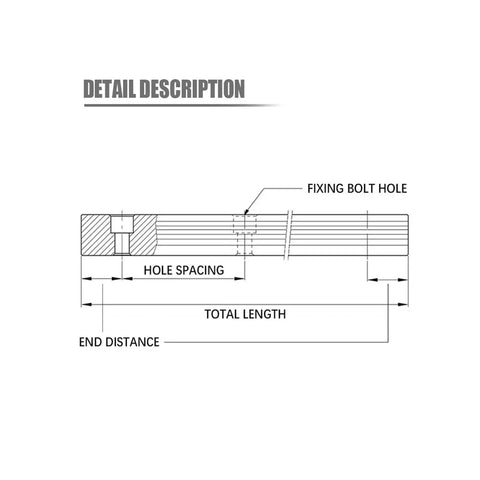 Heavy Duty Linear Motion Guide Rails And Sliders 200 To 500mm HGR20 DIY Automation Kit One Piece Plug And Play Smooth Quiet Low Deflection Movement For Precise Machinery And CNC Projects, dimension drawing