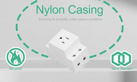 DIN Rail Mount Modular Power Socket Single AC Outlet With Built In Protective Outlet For Distribution Panel US 110 250V 15A heavy duty nylon casing