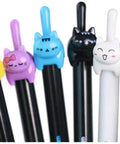 Cute Cat Gel Pens Set With Retractable Tip Fine Point 0.5mm Black Ink 12 Pack featuring colorful cat designs on pen tops