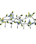 Wall Mounted Coat Rack With Seven Sturdy Hooks Entryway Organizer For Jackets Keys And Bags Zero Hassle Install And Sleek Finish, decorative design with butterflies.