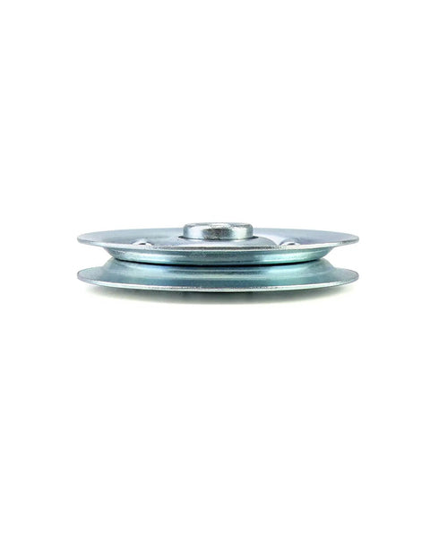 Side view of Extra Heavy Duty Garage Door Pulley, 3 Inch, 200 Lb Capacity, 2 Pack, industrial-grade metal with smooth operation for high load doors.