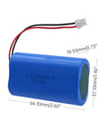Beefy 5200mAh 3.7V Lithium Rechargeable Battery Pack with JST 2 Pin Connector and dimensions labeled in blue casing