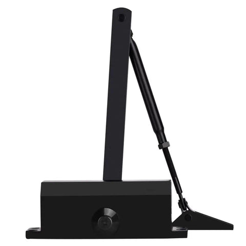 Beefy Hydraulic Door Closer 25Kg To 80Kg, Adjustable Speed, Ultra Quiet Soft Close, black steel mechanism side view