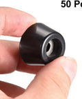 Durable Rubber Feet Bumpers With Metal Ring D25x19xH15mm Black 50 Pcs Protects Floors From Scratches in hand close-up