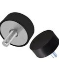 Heavy Duty M16 Rubber Vibration Isolators For Diesel Generators rock solid mounts with studs, black rubber with metal cores.