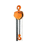 Heavy Duty 5 Ton Manual Chain Hoist Lifting Tool Perfect For Garage Work, Workshop Rigging, And DIY Projects To Get The Job Done Fast with orange hook.