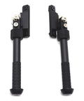 Adjustable Tactical Folding Bipod for M Rail System, lightweight aluminum, spring tension, quick setup, matte black finish