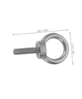 Heavy Duty Stainless Steel Eye Bolts With Nuts And Washers M6x20 For Concrete Hanging Hooks And Ring Holes Anti Loosening Nylon Nuts With Flat And Spring Washers Durable Eye Bolts For Secure Load Lifting, M6 eye bolt with threaded shank