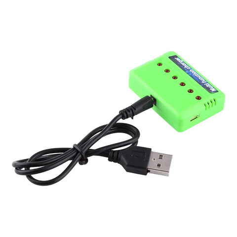 Green Six Port Drone Battery Charger Station For 3.7V LiPo RC Quadcopter Batteries, Simultaneous Charging With Independent XH Ports