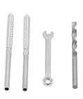Heavy Duty 316 Stainless Swage Lag Screw Kit For 1/8 Inch Cable Railing With Left And Right Handed Threads, Built For Wood Posts.