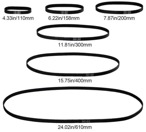 GT2 Timing Belt Closed Loop Drive Belt 2GT 6mm 110 160 200 280 300 400 610mm visible in various sizes