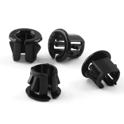 Open Snap Bushing Three Eighths Inch Nylon Cable Grommet Protector OSB 10 Pack 30 Pcs, black plastic snap-in bushings