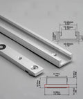 T Track And Miter Track Jig Kit For Woodworking Table Saws Built Tough With Aluminum Alloy Tracks And T Bar Sliders showing track dimensions
