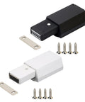 Push To Open Cabinet Catch With 25 Lbs Magnetic Hold in black and white, spring loaded latch, screws included