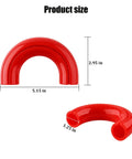 Two Pack Front Tow Hook Covers For Ford F-150 2004-2025 Front Bumper OEM Style Red Replacement Accessories shown with dimensions