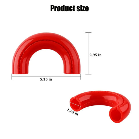 Two Pack Front Tow Hook Covers For Ford F-150 2004-2025 Front Bumper OEM Style Red Replacement Accessories shown with dimensions