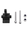 Rear Upper Link Riser For Axial SCX10 III AR45P Shafts One Tenth Scale RC Crawler LCG Chassis, Dual Height Settings 12mm And 17mm, Beef Up Anti-Squat Tuning And Suspension Performance, DIY Upgrade Part with bolts and nuts in black and silver.