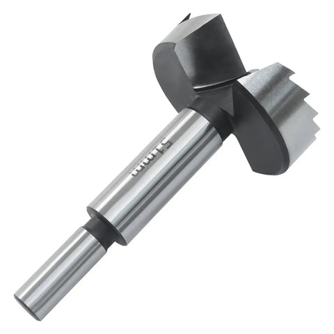Top Tier 2 Inch Forstner Drill Bit robust carbon steel for clean flat bottom holes, ideal for woodworking and DIY projects.