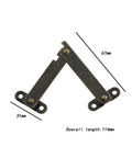 Two Piece Lid Support Hinges For Cabinet Doors, Folding Lift Up Struts, Sturdy Metal Iron Construction, 114x31mm