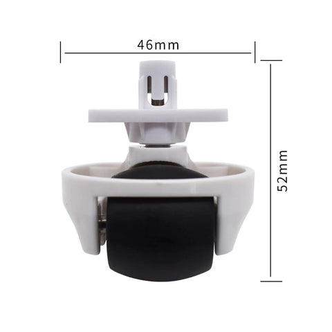 White front caster wheel for Xiaomi Roborock vacuums; omni-directional, 46mm diameter, 52mm tall.