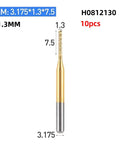 1.3mm diameter tungsten carbide bit from 10 Piece PCB Drill Bit Set Pro Grade Mini Drills Kit Tungsten Steel Bits For PCB Boards CNC Router