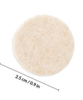 Close-up of a single wool felt wheel, 2.5 cm diameter, from the 120Pcs Wool Felt Polishing Wheels Set With Shank For Rotary Polisher Pro Grade Wool Buffing Tools Kit For Metal And Wood Finishing Industrial Grinding And Polishing Accessories.
