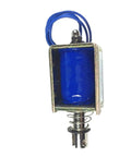 Dual Action Solenoid Electromagnet 12V DC and 24V DC Open Frame Push Pull Actuator 25N Force 10mm Stroke Workhorse Low Voltage Magnetic Coil for Robotics and Automation, blue coil