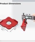 Straight Up Premium Heavy Duty Aluminum Radius Jig Router Templates Set Of 3 Killer Rounded Corner Guides For Flawless Woodworking Builds showing dimensions of a red aluminum template