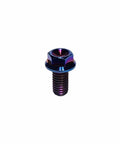 Lightweight Titanium M6 Hex Flange Bolt Burnt Blue, single view, M6 x 1.0, Ti-6Al-4V, corrosion resistant, automotive use