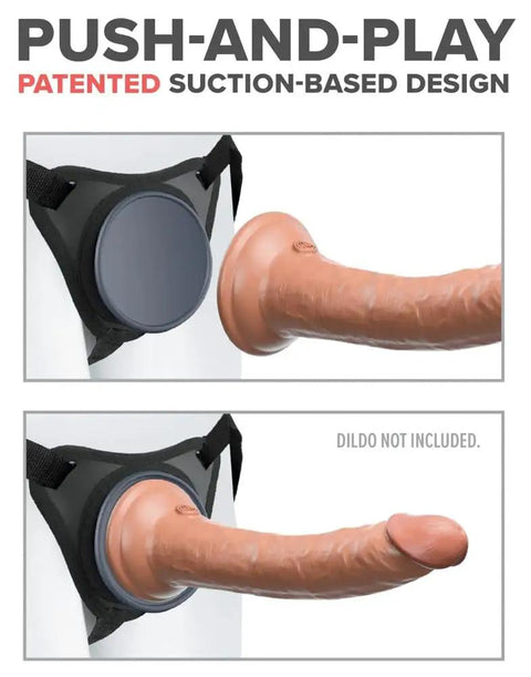 Kickass Adjustable Strap On Harness For Couples heavy duty nylon with suction-based design for secure partner play.