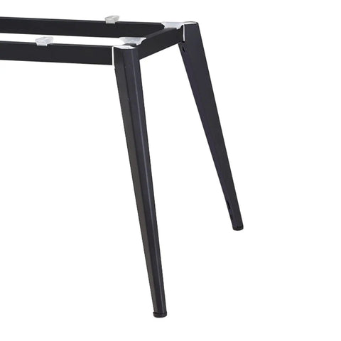 Built Tough Heavy Duty Steel Table Legs For Modern Industrial Diy Furniture Projects side view showing sturdy iron frame and rubber protectors.