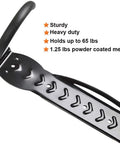 Beefy Heavy Duty Wall Mount Bike Hanger For Garage And Shed, vertical metal bike rack with rubber hook, 65 lb capacity, black finish