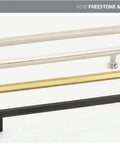 Modern Hexagon Appliance Pull From Urban Modern Collection, 12 Inch Center To Center, Satin Brass US4 Finish, front view.