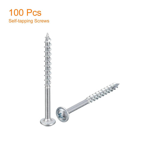 8 By 2 Inch Pocket Hole Screws Set, 100 Count, Phillips Drive Self Tapping Wood Screws For Cabinets, Furniture, Decking, And DIY