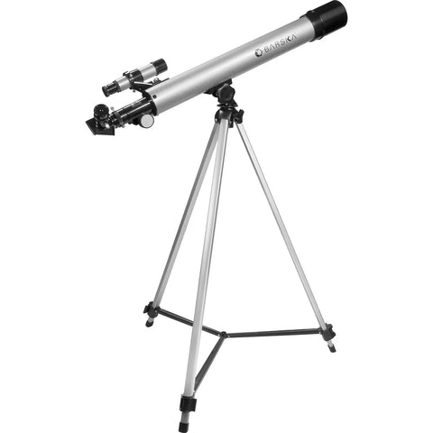 Starwatcher 50mm Refractor Telescope For Beginners With 600mm Focal Length And Coated Optics on tripod stand
