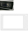 Slick 19 Inch Server Rack Mounting Plate For Electronic Controllers And Network Equipment With Heavy Duty Steel Mounting Brackets And No Sweat Quick Setup For Cabinets, White plate in standard rack size.