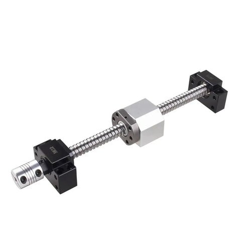 Ball Screw Kit 1605 With Machined Ends And Nut Housing, 1605 Ball Nut, BK BF12 End Supports, Coupler, 650mm Travel, Steel Build