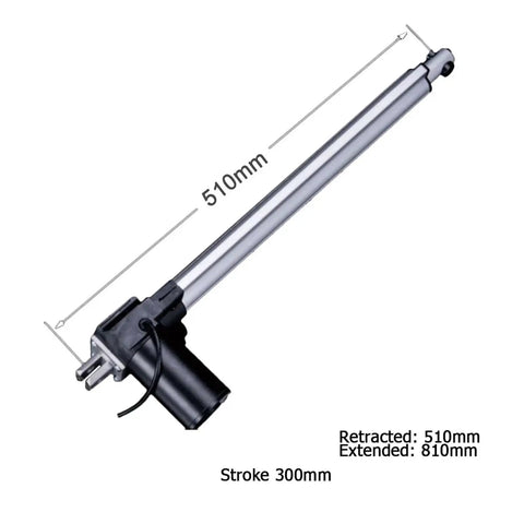 Beefed Up 6000N Linear Electric Actuator With 110-220V Power Supply And Controller 24V 6000N For High Precision Linear Motion 5 Mm Per Second Stroke 500 Mm Travel Durable Industrial Grade, 510mm retracted