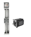 NEMA 23 Motor Sliding Table Kit Featuring Linear Actuator Rail Stage And Electric Handwheel For Knockout CNC Workbench XYZ Axis Precision On Sturdy Aluminum Profiles; includes motor and rail.