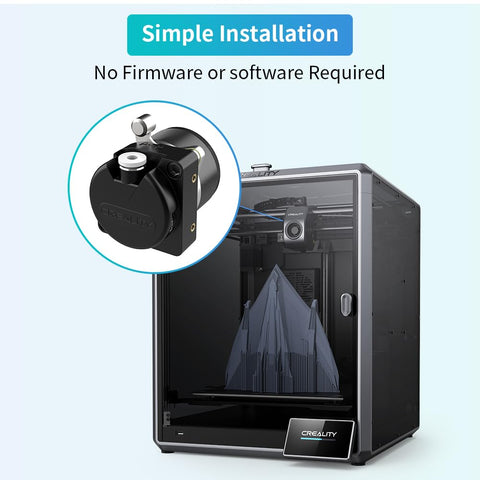 Image showing simple installation of Hummingbird Extruder Upgrade For K1 Series Beefed Up 50N Extrusion Force Dual Gear All Metal Body in 3D printer.