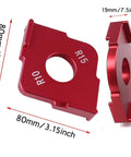 Heavy Duty Aluminum Radius Jig Router Templates Set Corner Routing Bit Circles with R10 and R15 templates, 80mm size.