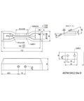 Technical diagram of Dumbbell And Straight Section Shape Cutter For Rubber Specimen Tensile Testing ASTM D412 Die D.