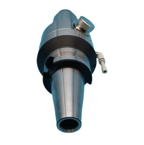 Top Shelf BT30 CNC Spindle Motor With Speed Increasing Chuck Compact engraving power head showing precision taper interface.
