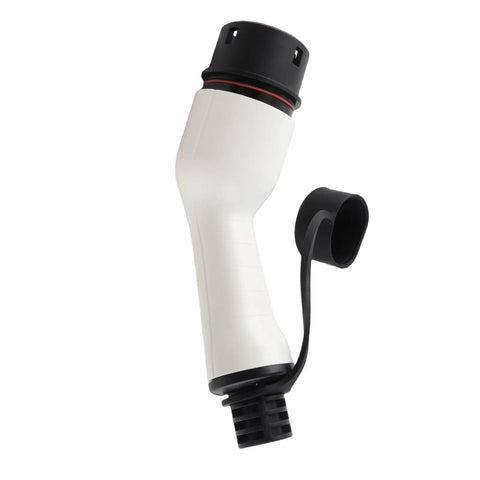 Premium Electric Vehicle Charging Adapter 3 Phase 32 Amp 22 Kilowatt Female Socket Receptacle side view on white background