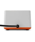 Back view of Desktop 1D 2D Barcode Scanner With 1.5m USB Cable CMOS Sensor showing cable connection and orange base.