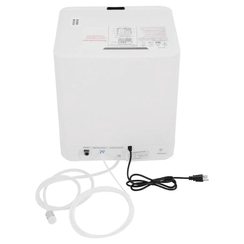 No Sweat Sleek Countertop Dishwasher Portable Electric Mini Washing Machine With Led Display And Rustproof Stainless Steel Interior quick rinse cycles for small apartments, back view with connections.