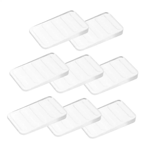 Heavy Duty Plastic Furniture Leveling Shims Adjustable Wedge Pack Stops Wobbly Tables Fast Ultra Smooth Home Upgrade Diy Floor Stabilizer Quick Fix Kit, clear plastic shims stacked.