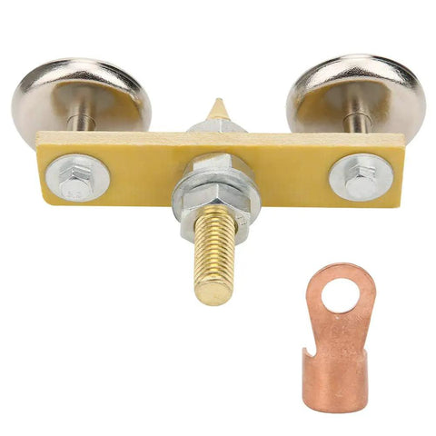 Heavy Duty Welding Magnetic Head With Quick Ground Clamp featuring 36mm diameter disk and copper terminal connection.