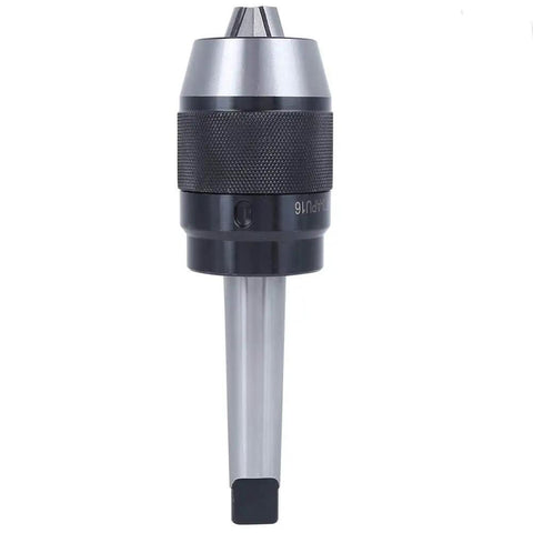 MT3 APU16 Integrated Drill Chuck For Milling Machines With Flat Tail High Speed Steel Tool Holder For Easy Rock Solid Clamping In Your Shop Replacement Accessory, visible front view