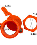 Top view of 4 Pack Honey Gate Valve For Extractor, Durable Nylon Beekeeping Tap, with dimensions for easy install and leakproof use